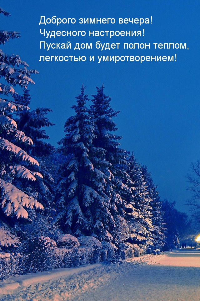 Картинка: Доброго зимнего вечера! Чудесного настроения!