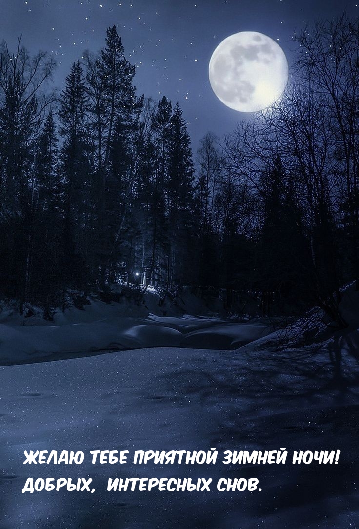Картинка: Желаю тебе приятной зимней ночи! Добрых, интересных снов.